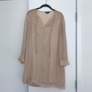 A.P.C peach polka dot shift dress & silk slip